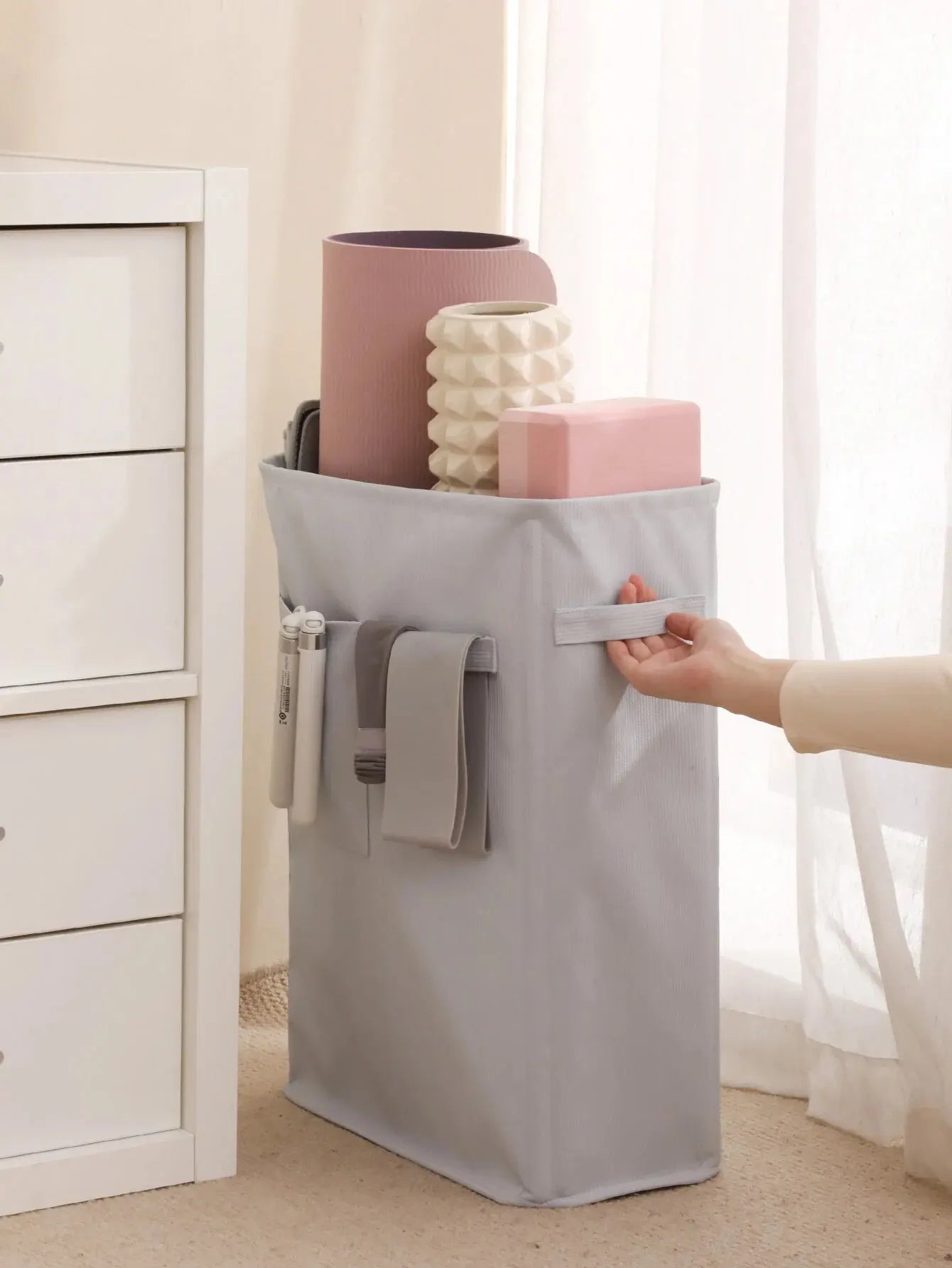 מתקן אחסון לפינת כושר ביתית