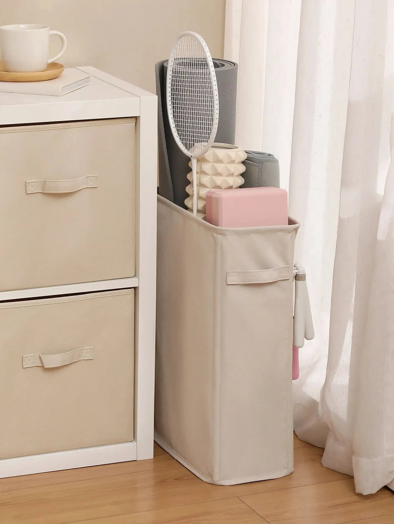 מתקן אחסון לפינת כושר ביתית